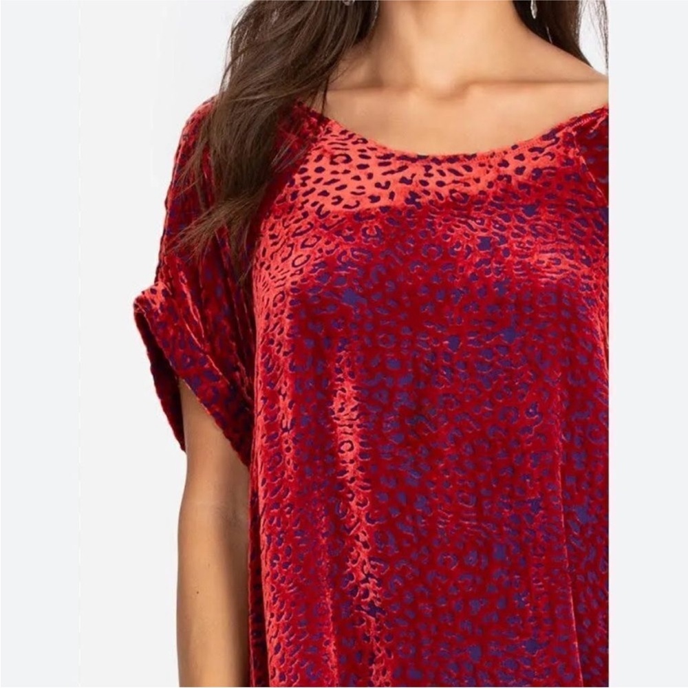 Johnny Was Jade Collection Doris Silk Blend Mini Dress Flare Boho Red Blue - Picture 2 of 11